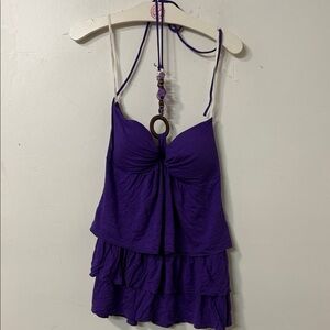 Purple Women's Tube halter  Top Y2K